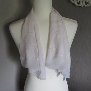 1940s white applique petit scarf